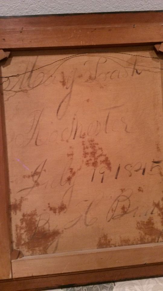 Horace Bundy Signature, back of portrait
of Mary Trask, Rochester, VT, July 19, 1845
