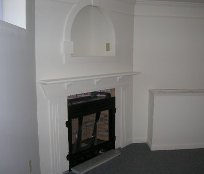 Gameroom fireplace