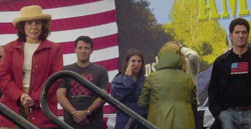 Teresa Heinz Kerry, Ben Affleck, Cate Edwards, Elizabeth Edwards (back to camera), Andre Heinz (white shirt), Chris Heinz