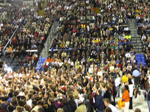 the crowd across from us