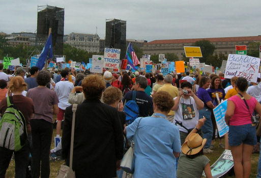 Shot of the Crowd at the Pre-March Rally