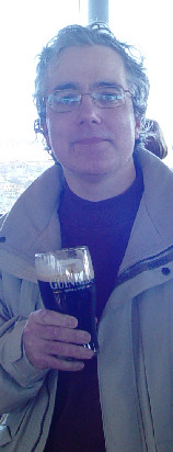 Jim Hoists a Pint in the Gravity Bar