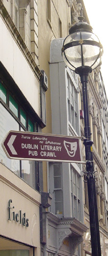 Dublin's Literary Pub Crawl Sign