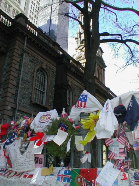 WTC Tribute Site in Front of a Very Old Church