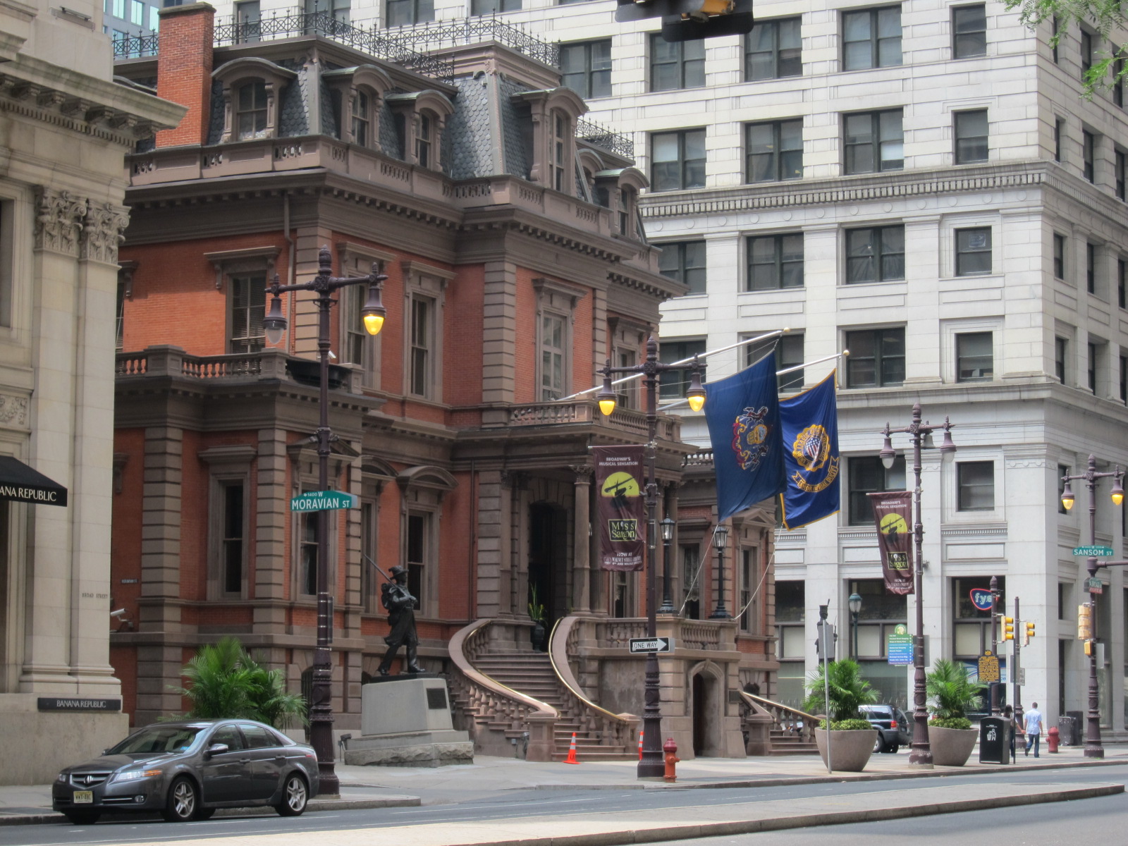 Philadelphia Brick Building with Flags